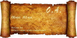 Ober Alex névjegykártya